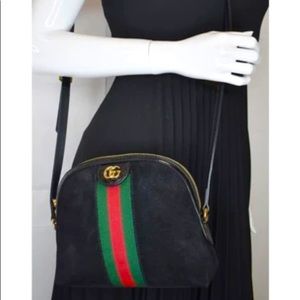 New Gucci Black suede Ophidia crossbody